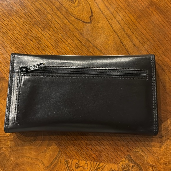 CAMELI Collection women’s genuine leather black checkbook credit card wallet vtg - Picture 3 of 14